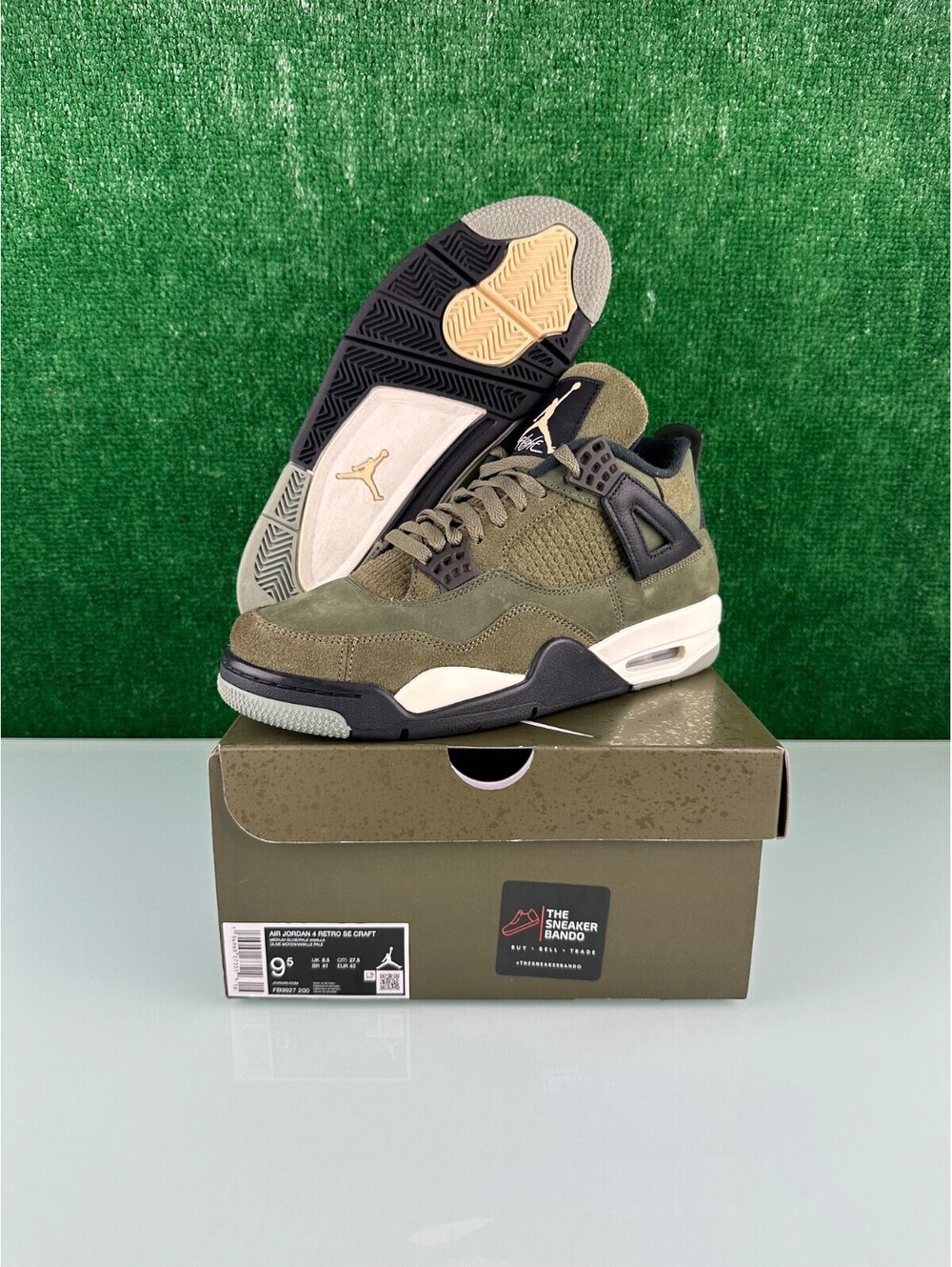 Size 9.5 - Jordan 4 SE Retro Low Craft - Olive (CLEAN!)
